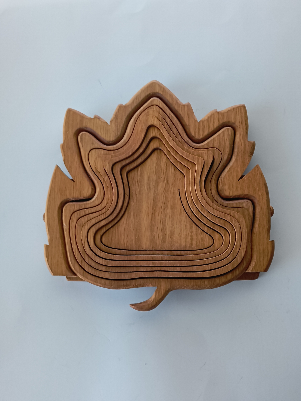 Source Unknown Wooden Leaf Nesting Trays - Brown